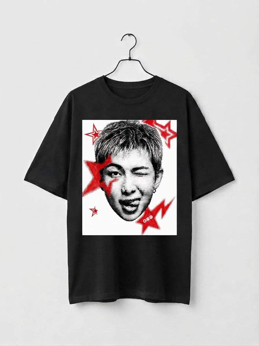 Camiseta BTS Rm Sketch Estrellas — vista frontal