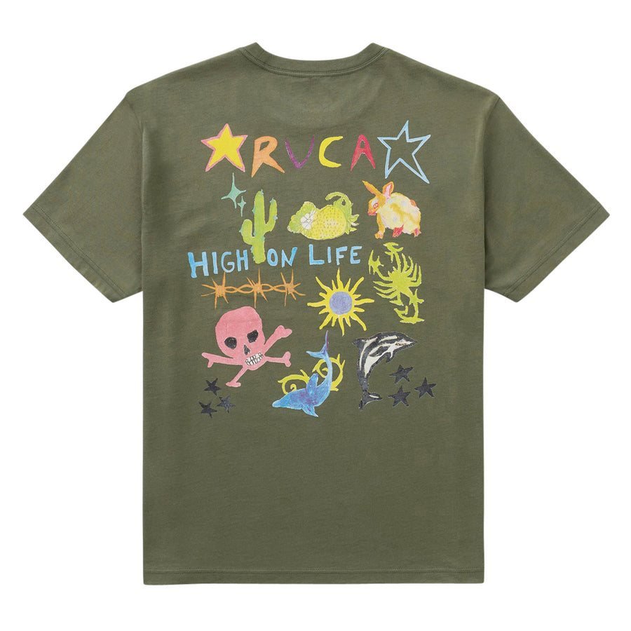 RVCA High On Life T-Shirt - Olive — vista 1