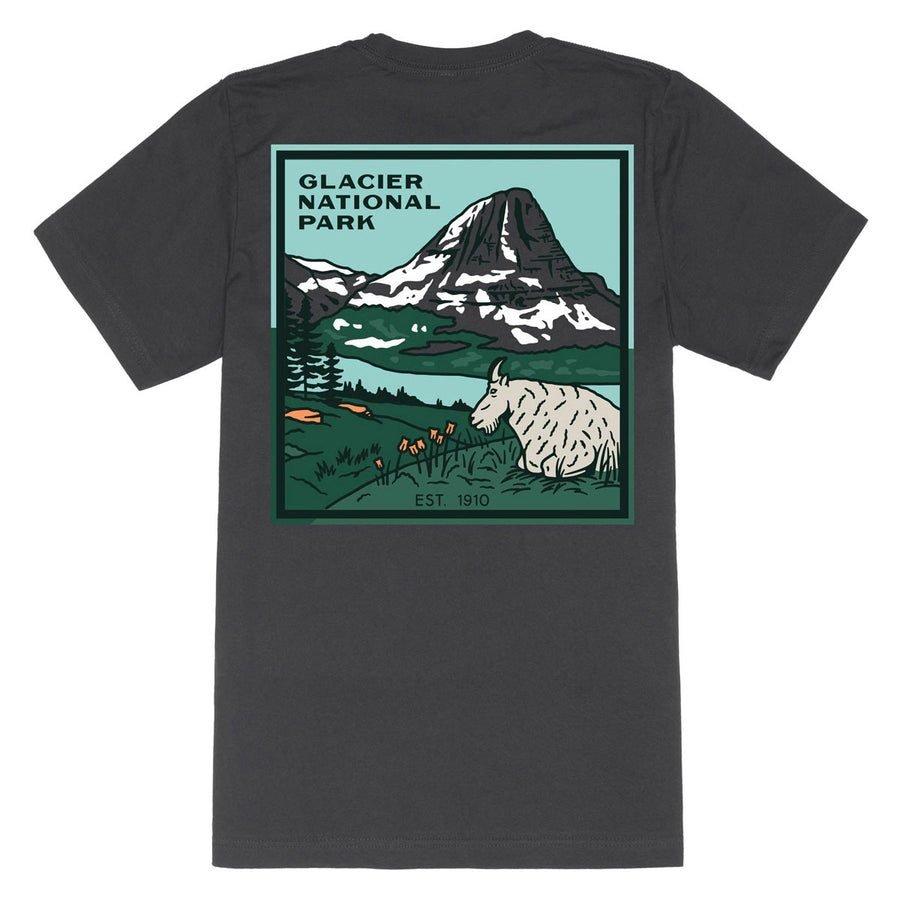 Sendero Glacier National Park T-Shirt - Charcoal — vista 1