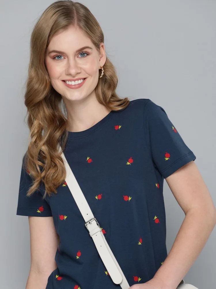 Camiseta Regular Fit Modern House Azul Navy — vista frontal