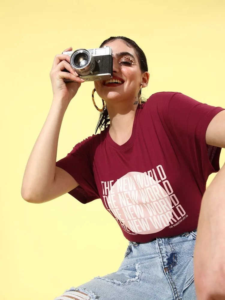 Camiseta Boxy Fit Urban Basics Roja — vista frontal