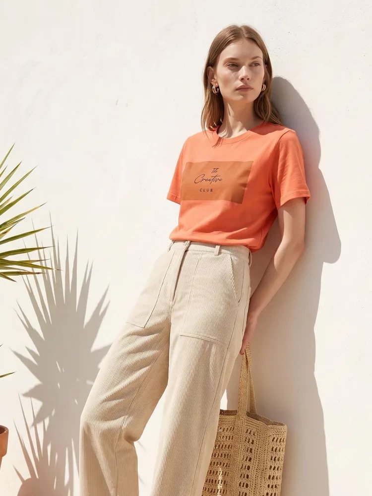 Camiseta Regular Fit Prime Wear Naranja — vista frontal
