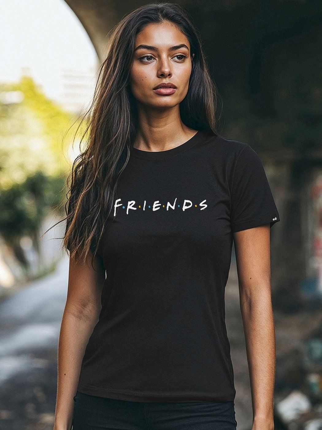 Camiseta Slim Fit Urban Basics Negra — vista frontal