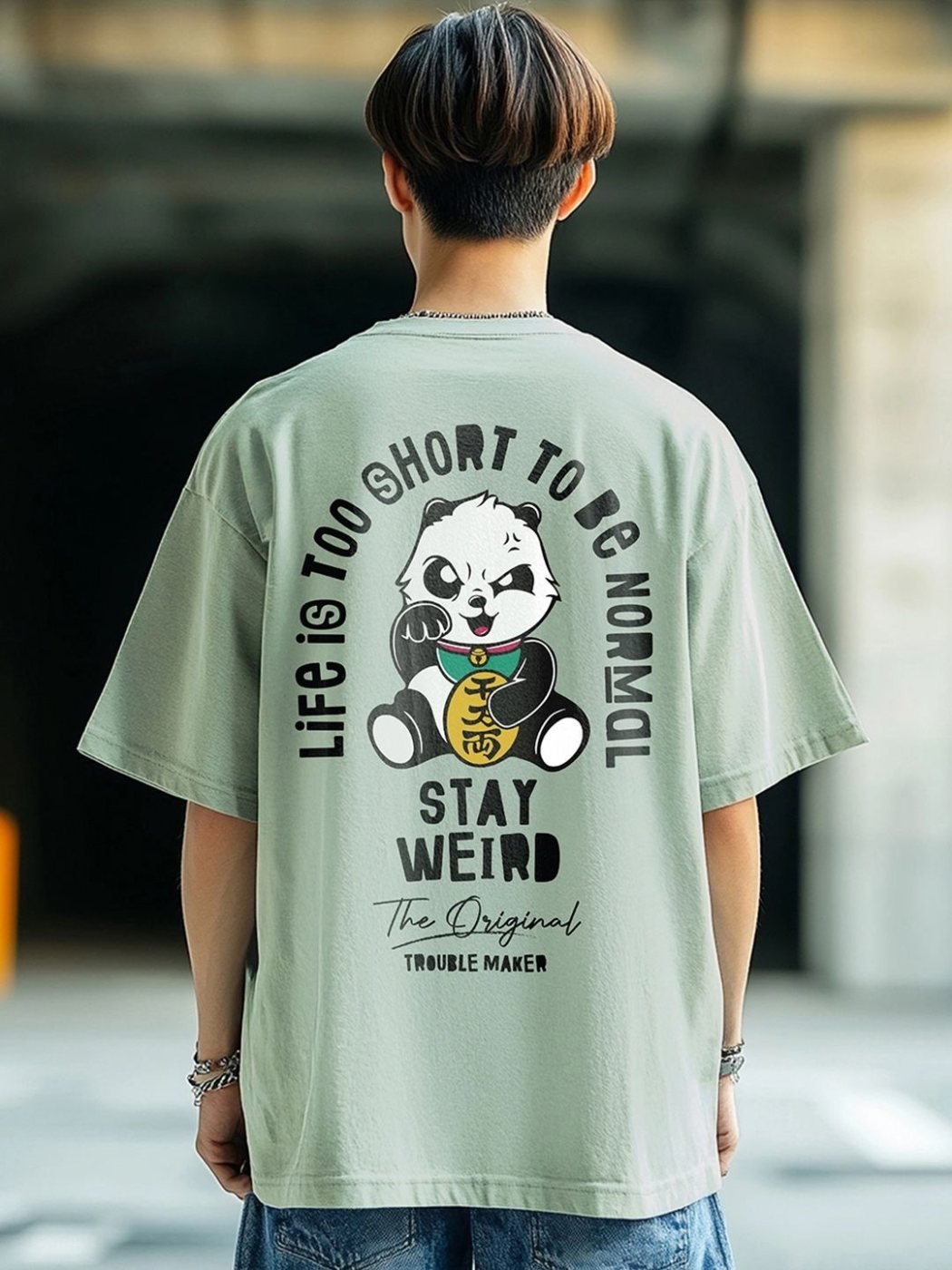 Camiseta Oversize Daily Co Verde Esmeralda — vista frontal