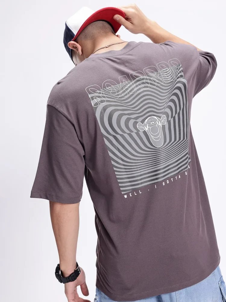 Camiseta Oversize Basic House Gris Jaspeado — vista frontal