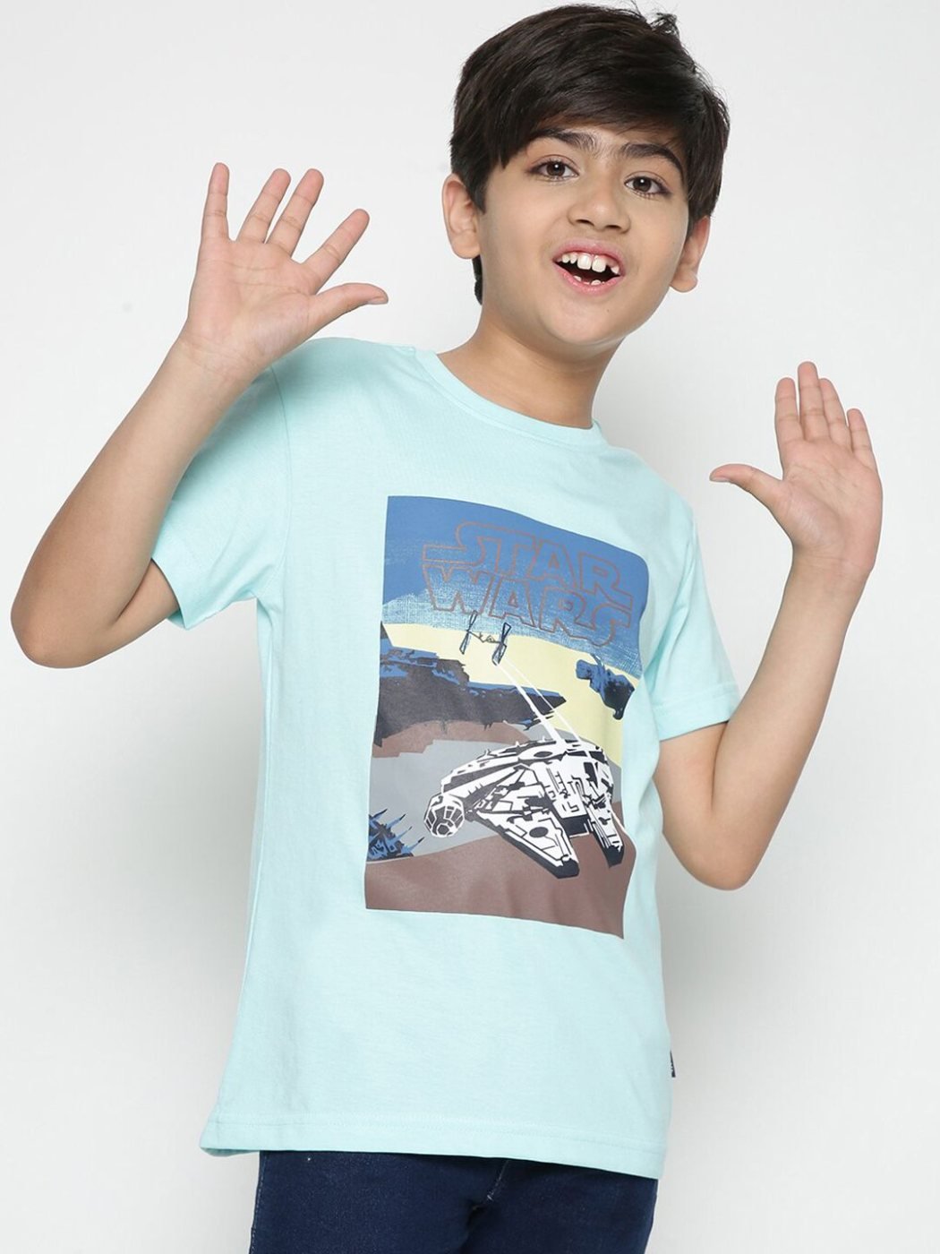 Camiseta Niño Star Wars Little Hero Azul Rey — vista frontal