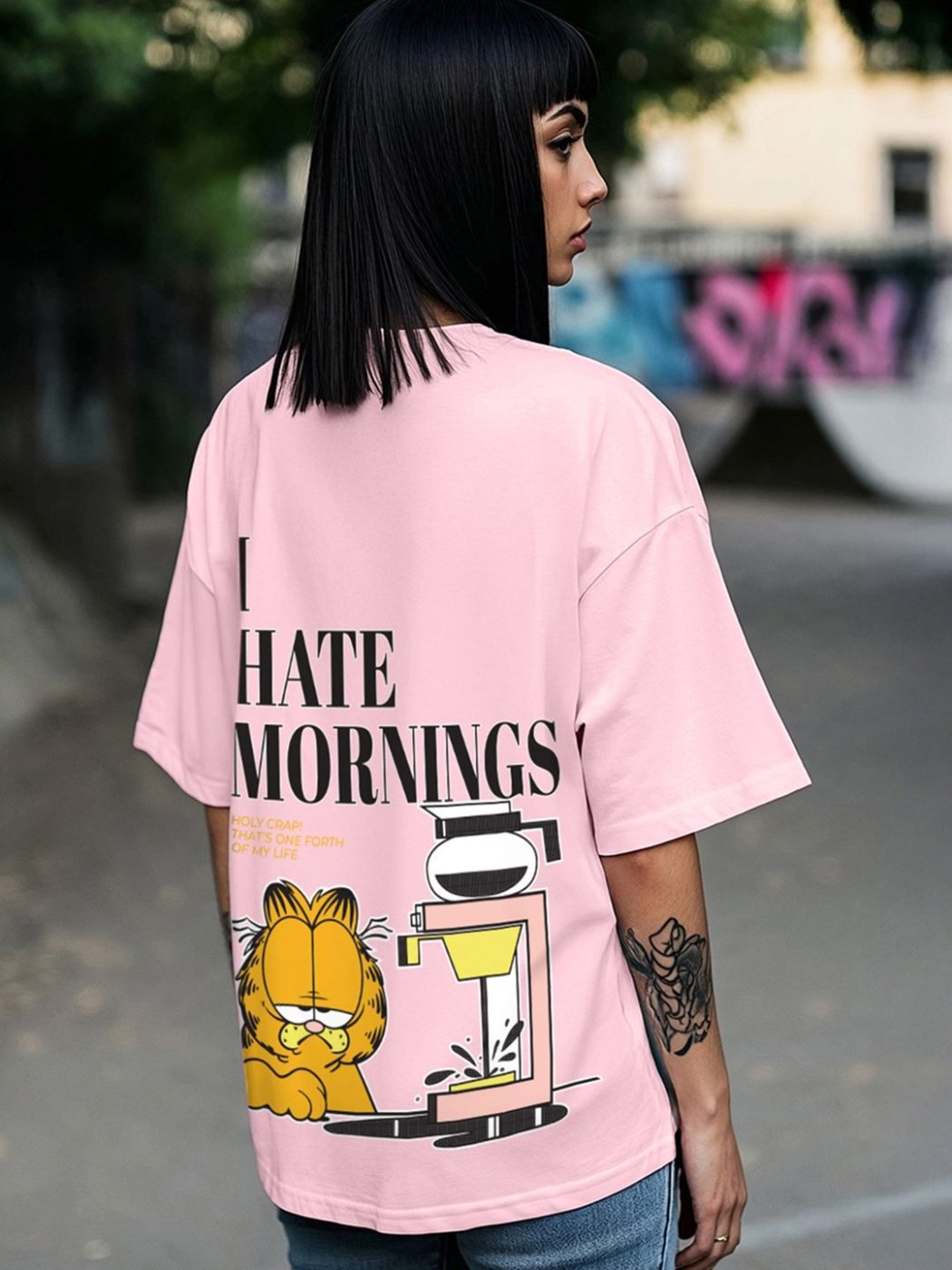 Camiseta Oversize Cotton Yard Rosa Amaranto — vista frontal