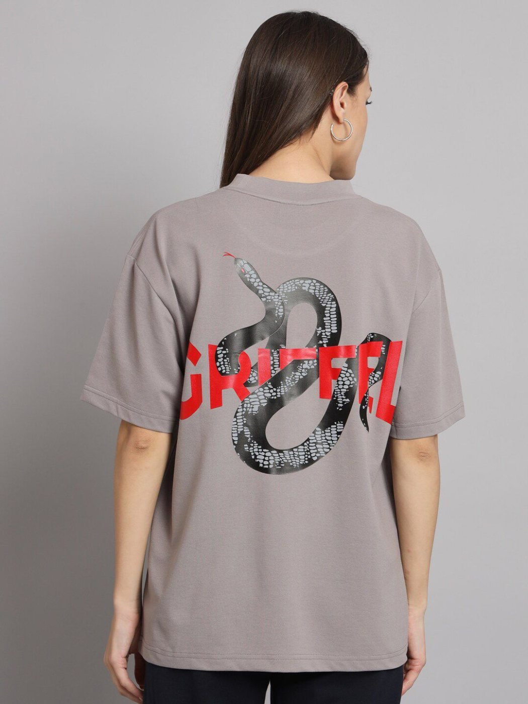 Camiseta Oversize City Yard Gris Jaspeado — vista frontal