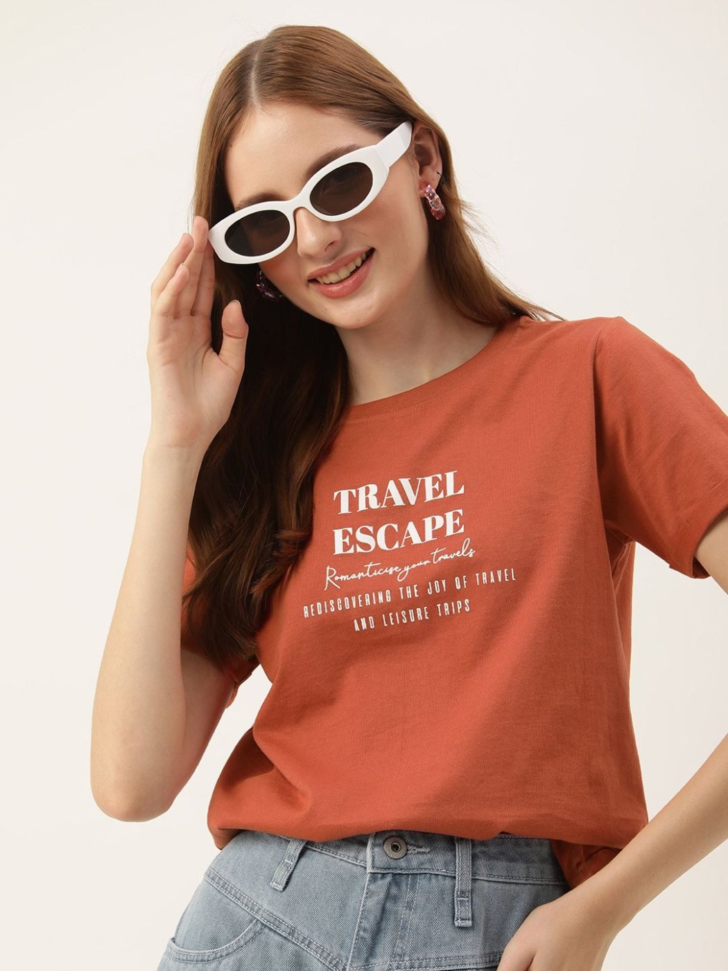 Camiseta Regular Fit Daily Line Naranja — vista frontal