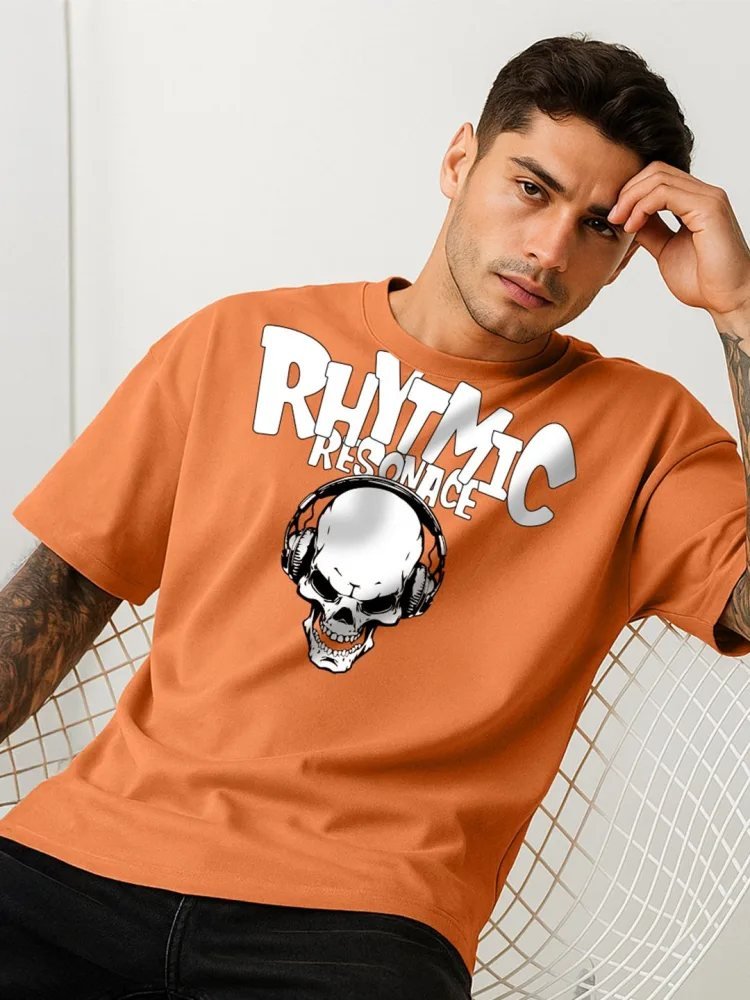 Camiseta Oversize True Line Naranja — vista frontal