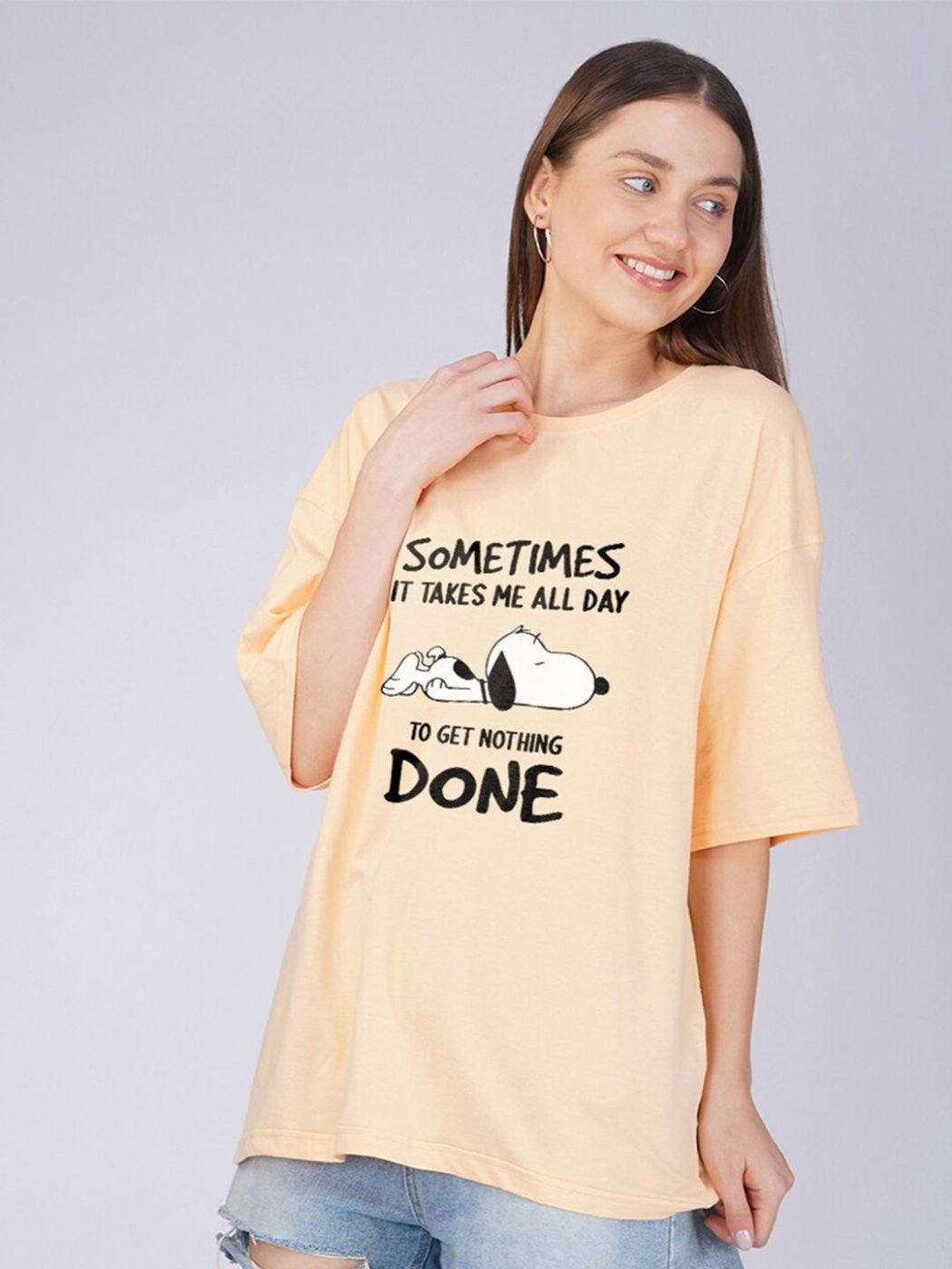 Camiseta Oversize Basic Co Naranja — vista frontal