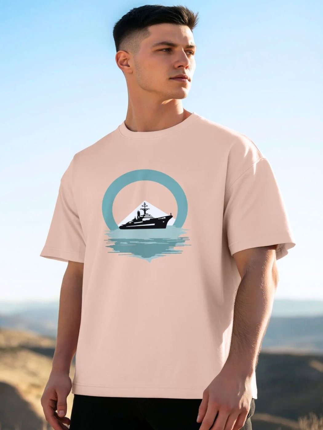 Camiseta Oversize Solid Club Rosa Amaranto — vista frontal
