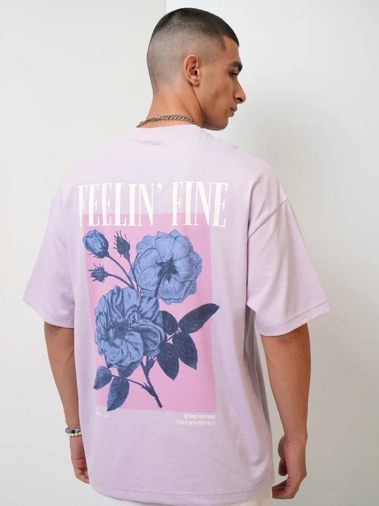 Camiseta Oversize Cotton Yard Lila — vista frontal