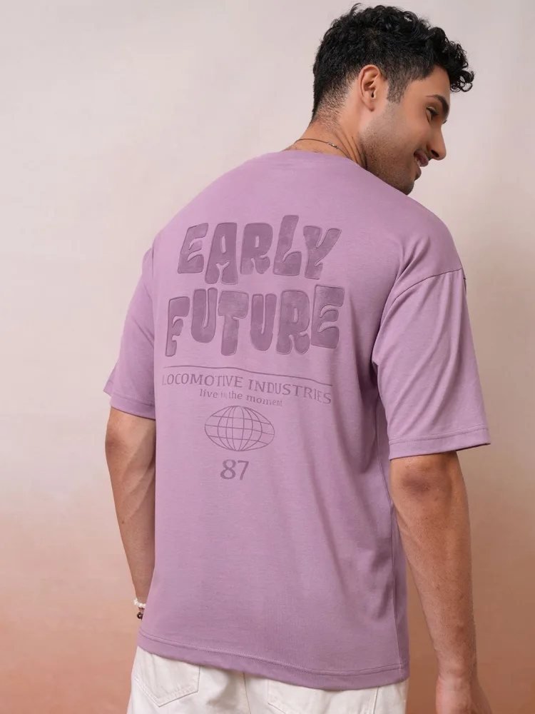 Camiseta Básica Fit Natural Street Core Lila — vista frontal