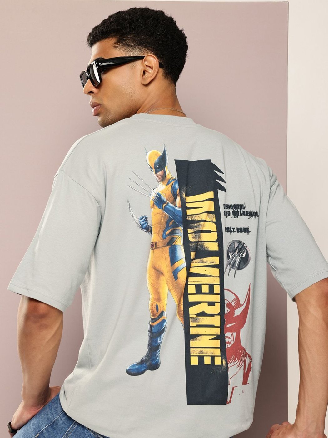 Camiseta Oversize Pure Basics Gris Jaspeado — vista frontal