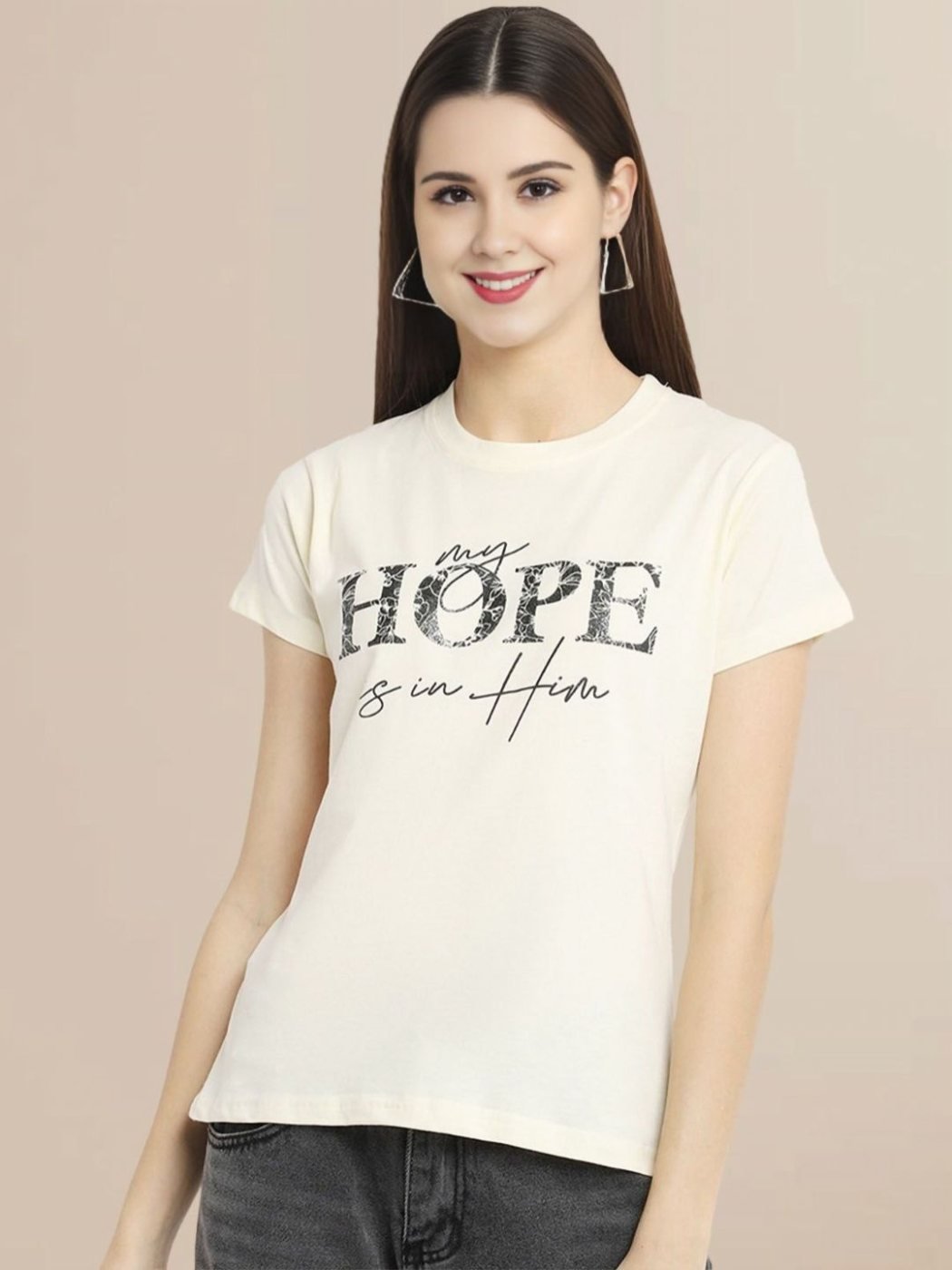 Camiseta Slim Fit Pure Basics Nude — vista frontal