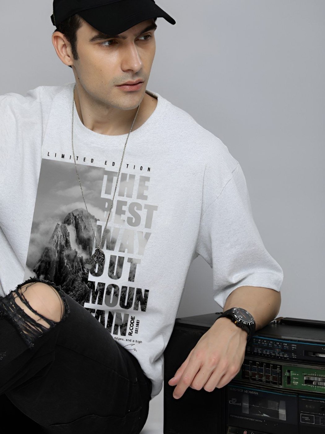 Camiseta Oversize Soft Touch Blanca — vista frontal