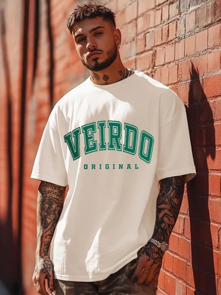 Camiseta Oversize Modern Line Vainilla — vista frontal