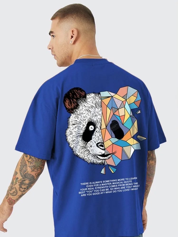 Camiseta Oversize Urban House Azul Medio — vista frontal