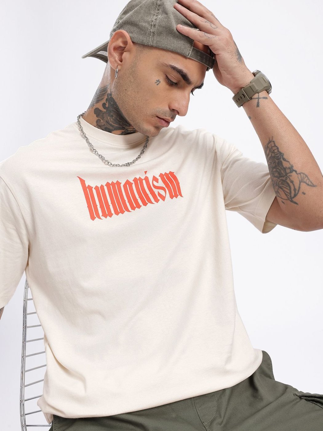 Camiseta Oversize Street Core Blanca — vista frontal