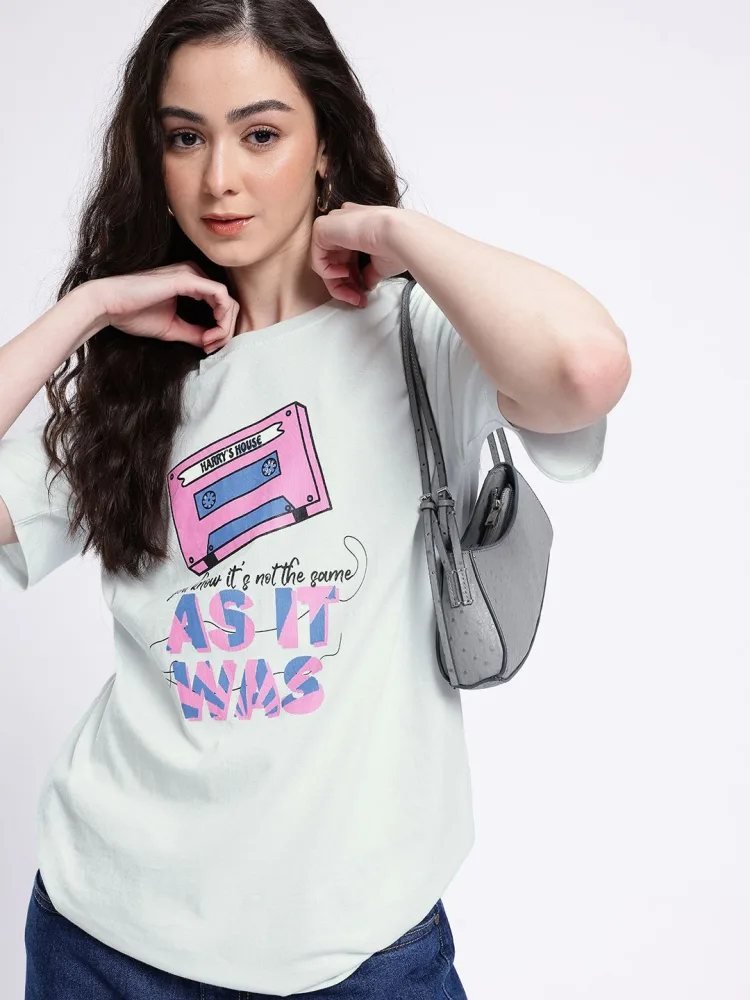 Camiseta Oversize Urban Craft Azul Medio — vista frontal