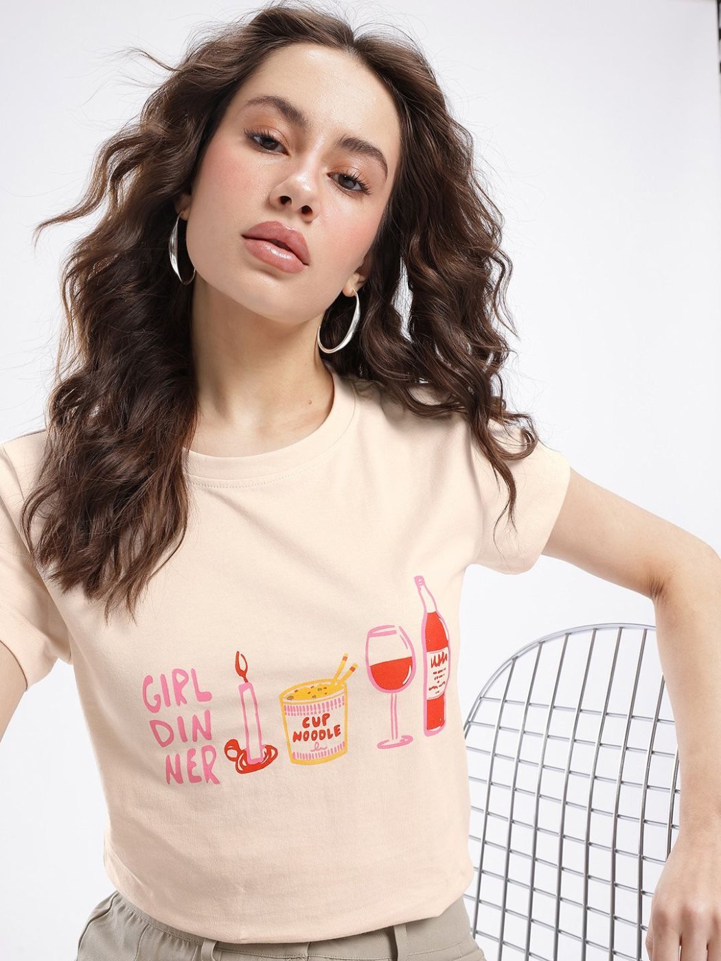 Camiseta Regular Fit Everyday Wear Nude — vista frontal