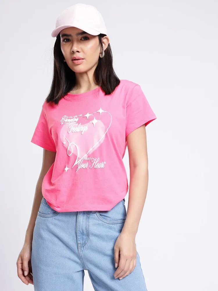 Camiseta Regular Fit Solid Club Rosa Amaranto — vista frontal