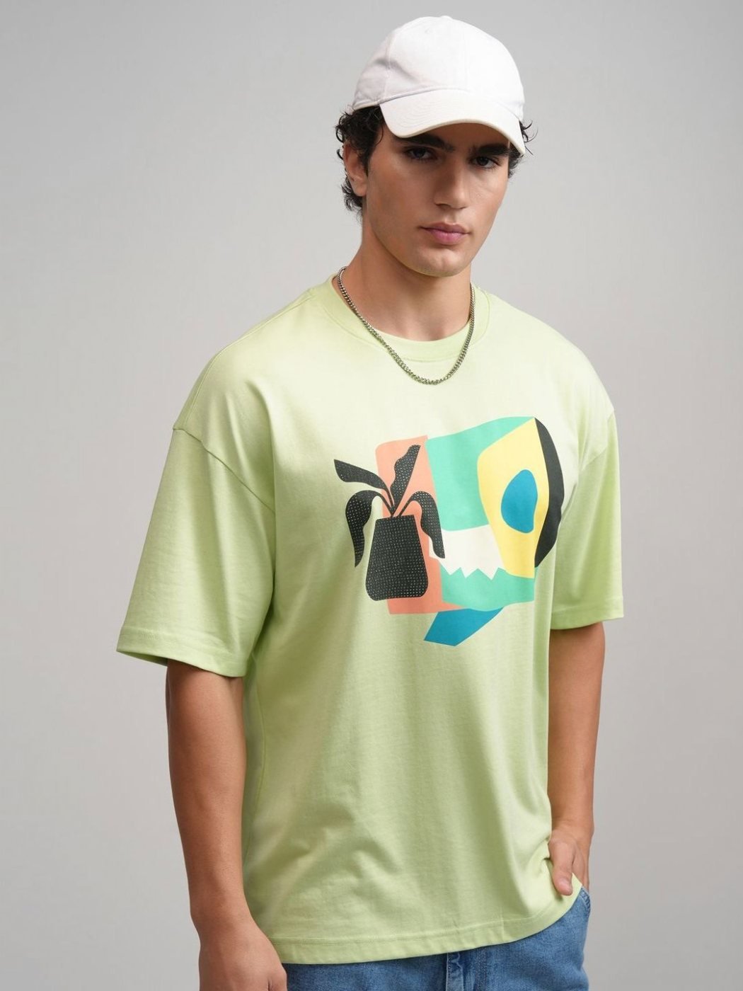 Camiseta Oversize Core Basics Verde Cali — vista frontal