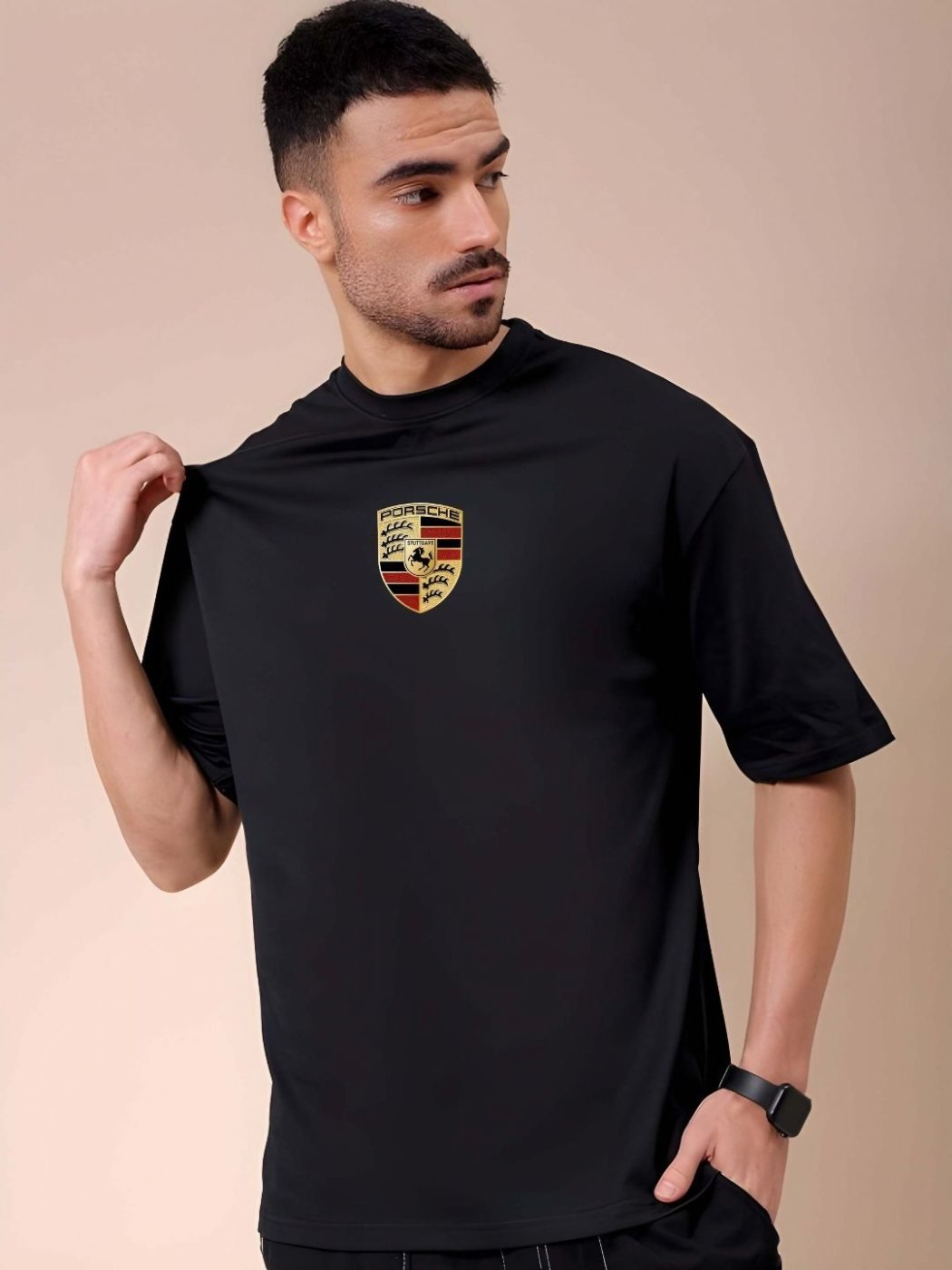 Camiseta Regular Fit Breeze Line Negra — vista frontal