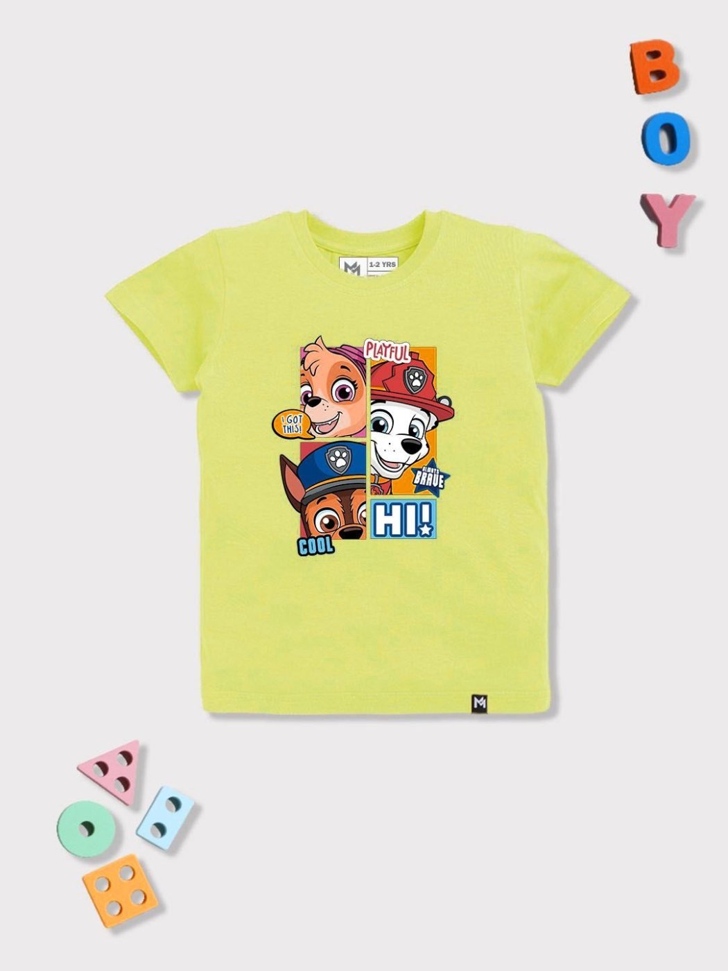 Camiseta Niño Paw Patrol School Cool Verde Cali — vista frontal