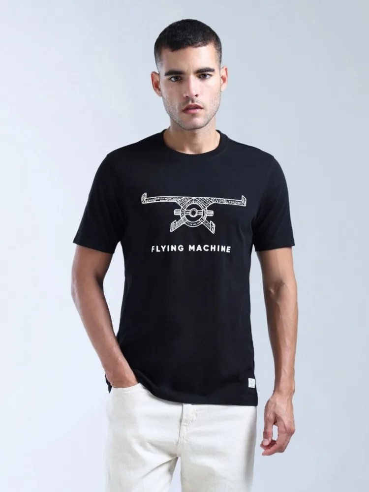Camiseta Regular Fit Soft Craft Negra — vista frontal