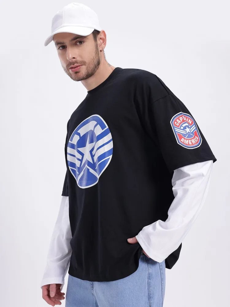 Camiseta Oversize Street Core Negra — vista frontal
