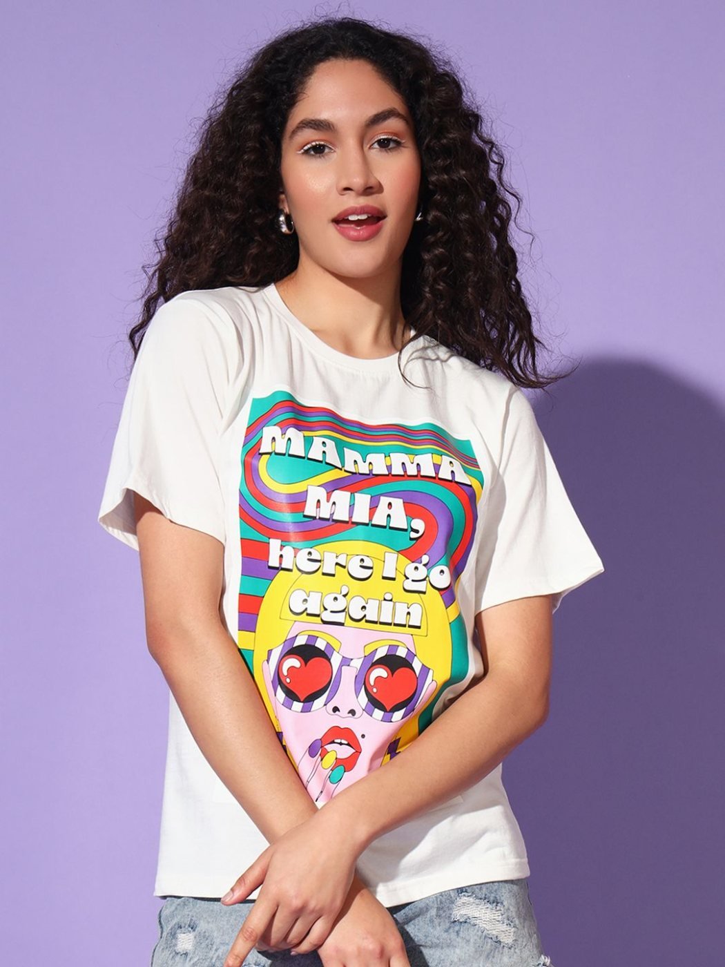 Camiseta Oversize City Club Vainilla — vista frontal