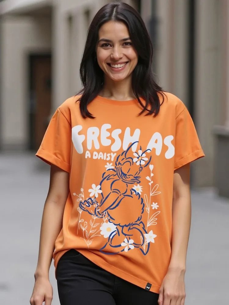 Camiseta Regular Fit Fresh Line Naranja — vista frontal
