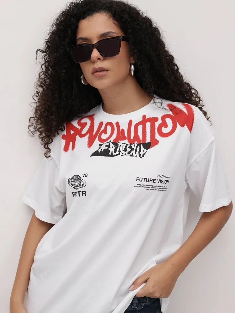 Camiseta Oversize Soft Deck Blanca — vista frontal
