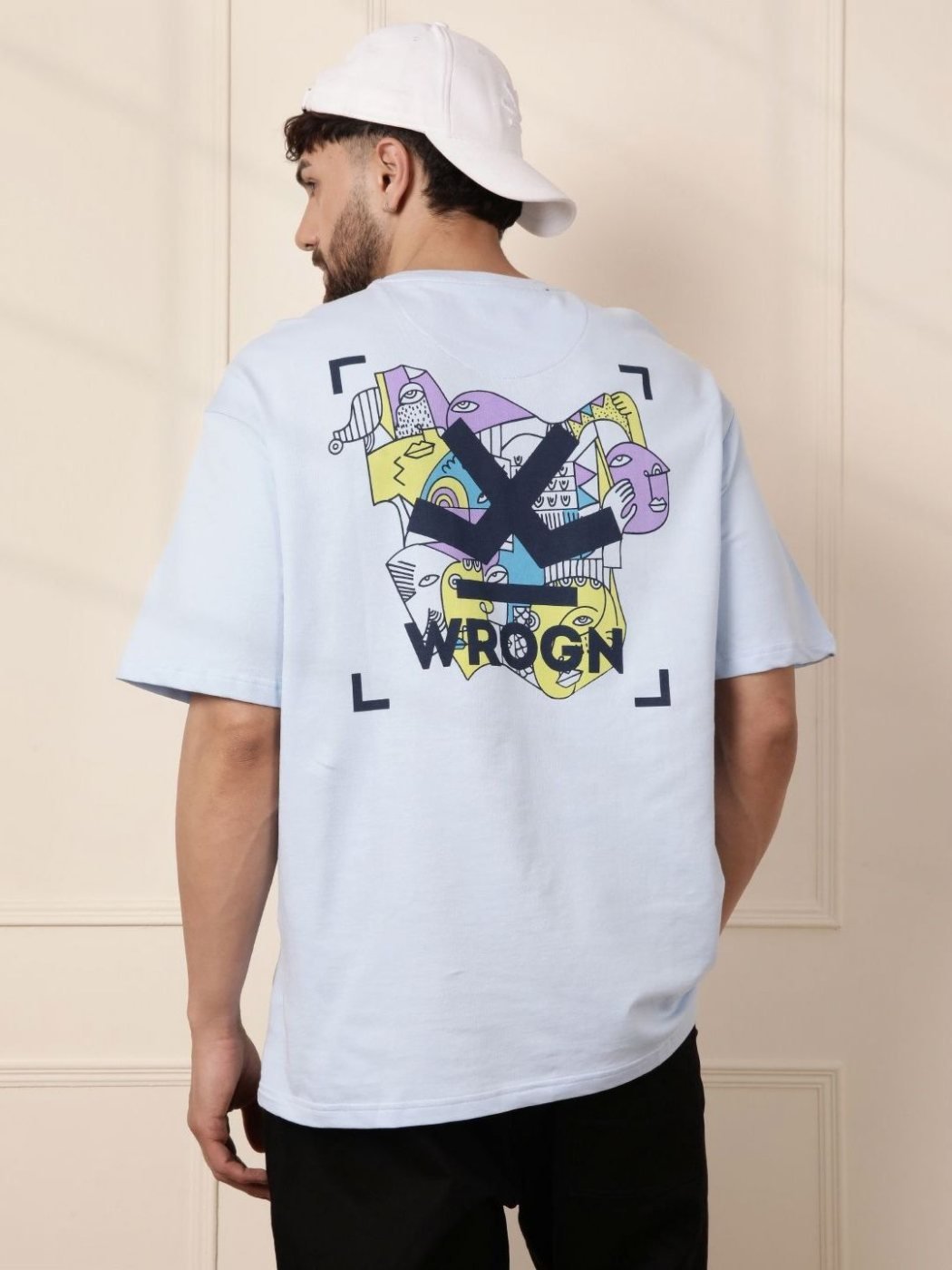 Camiseta Oversize Urban Day Azul Medio — vista frontal