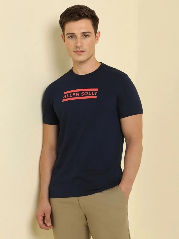 Camiseta Slim Fit Cuello Redondo Studio Co Azul Navy — vista frontal