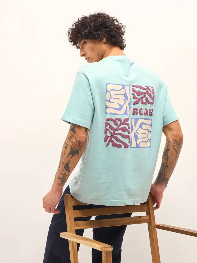 Camiseta Oversize Clean Cut Verde Esmeralda — vista frontal