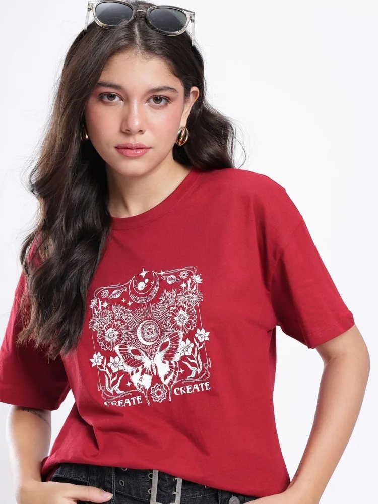 Camiseta Oversize Soft Line Roja — vista frontal