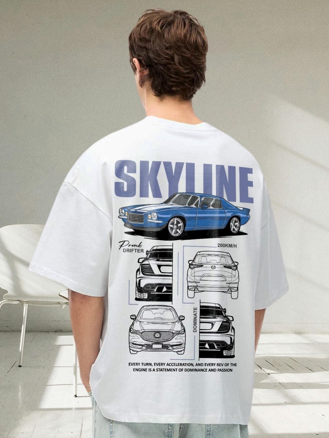 Camiseta Oversize Kite Co Blanca — vista frontal