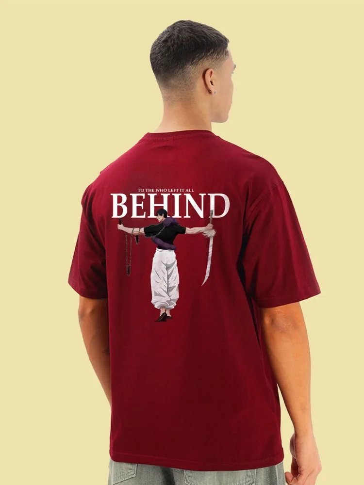 Camiseta Oversize Modern Line Vinotinto — vista frontal