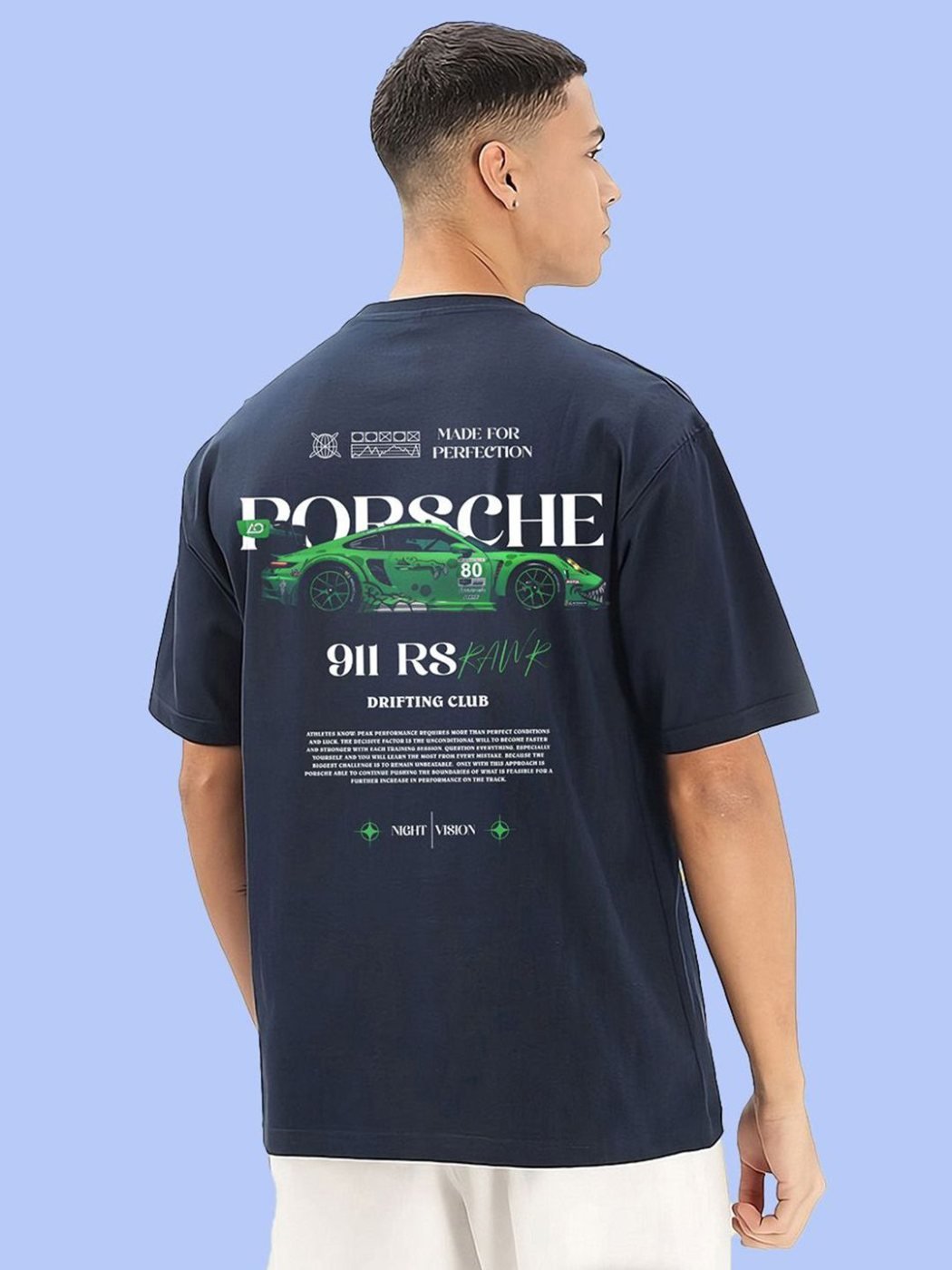 Camiseta Oversize Clean Cut Azul Rey — vista frontal
