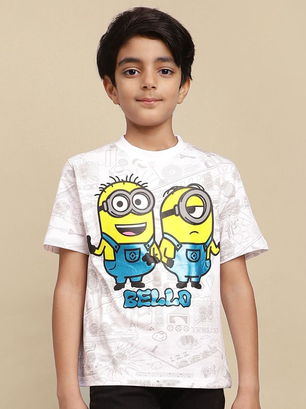 Camiseta Niño Minions Play Day Vainilla — vista frontal