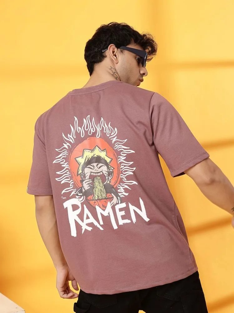 Camiseta Oversize Metro Club Lila — vista frontal
