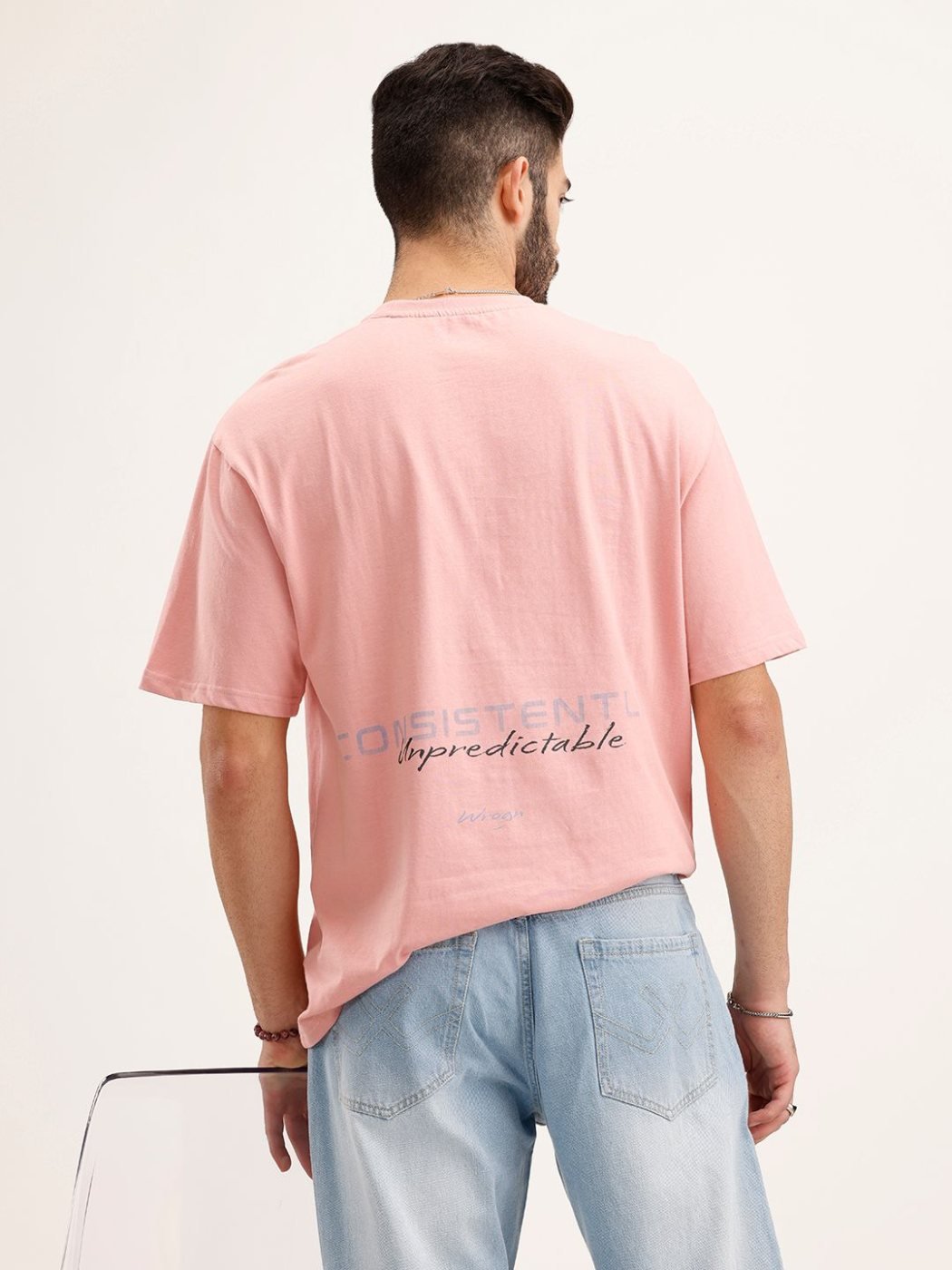 Camiseta Oversize Clean Cut Rosa Amaranto — vista frontal