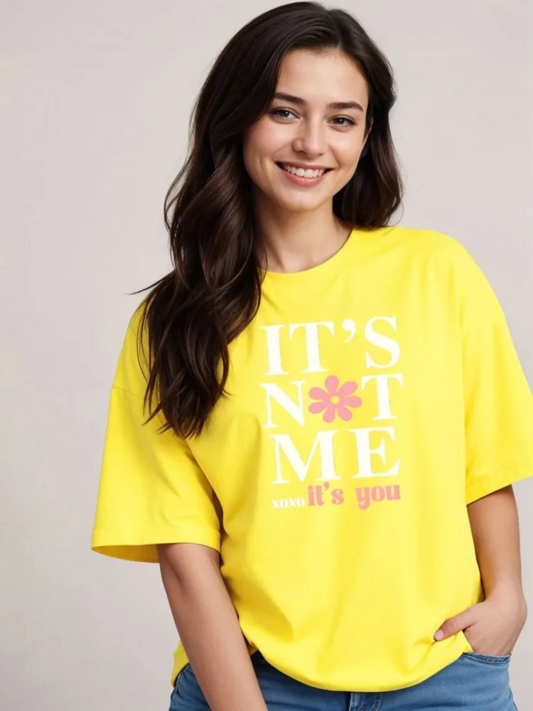 Camiseta Oversize Soft Craft Amarilla — vista frontal