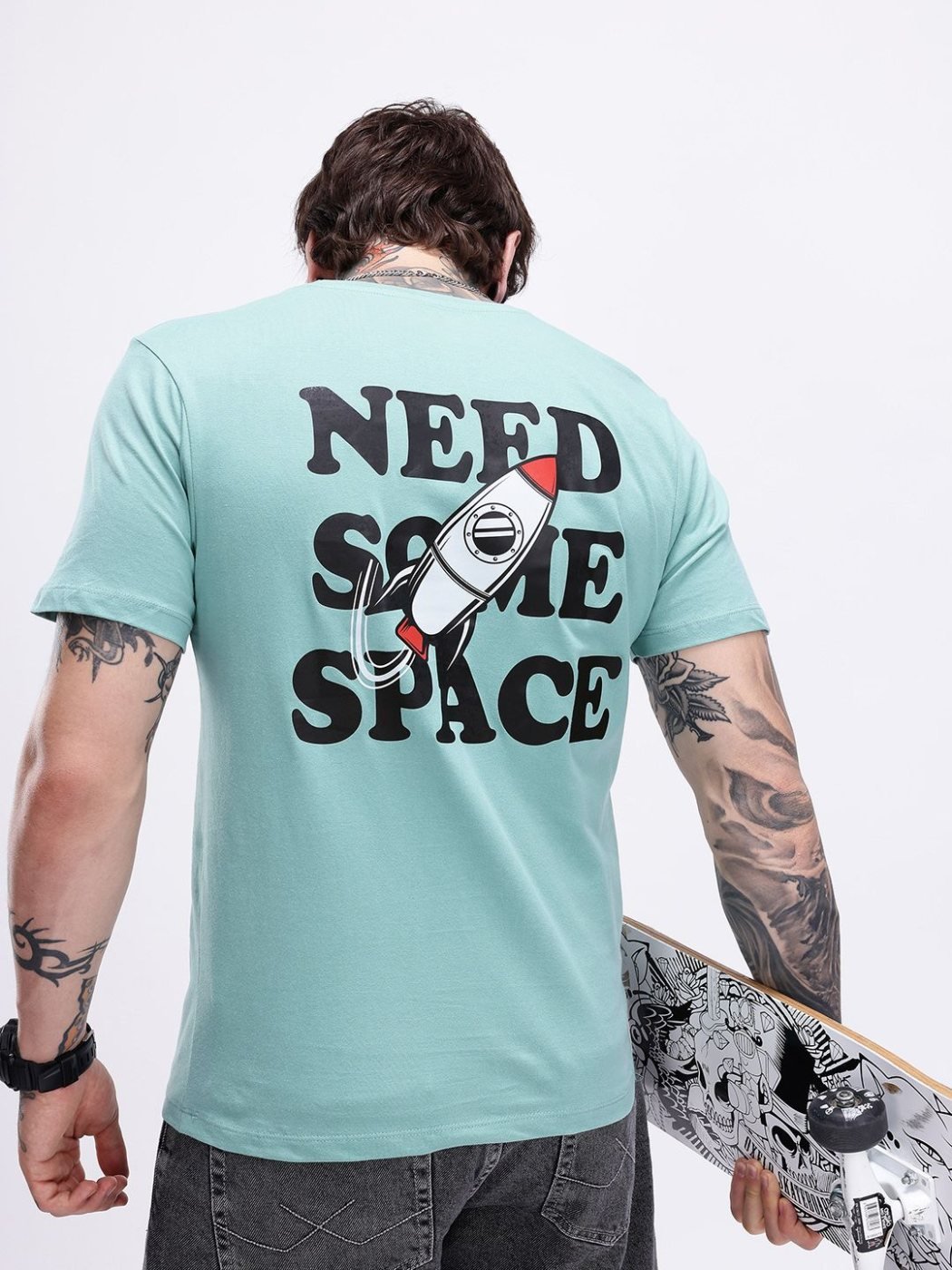 Camiseta NASA Regular Fit Soft Wear Verde Esmeralda — vista frontal