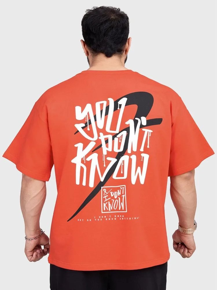 Camiseta Oversize Clean Cut Naranja — vista frontal
