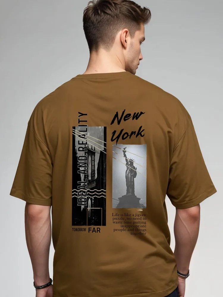 Camiseta Oversize Cotton Loft Nude — vista frontal