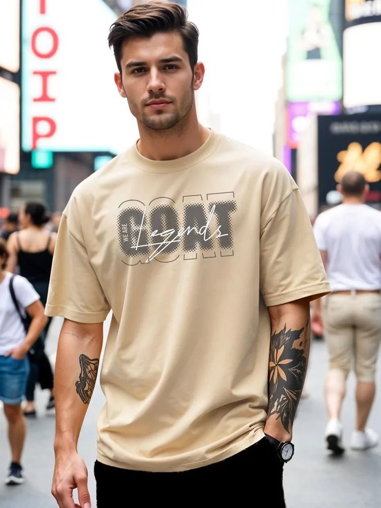 Camiseta Oversize Plain Co Vainilla — vista frontal